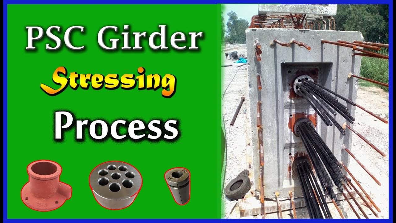 PSC Girder Post Tensioning | PSC Girder Cable Stressing | Civil Construction #civilengineering