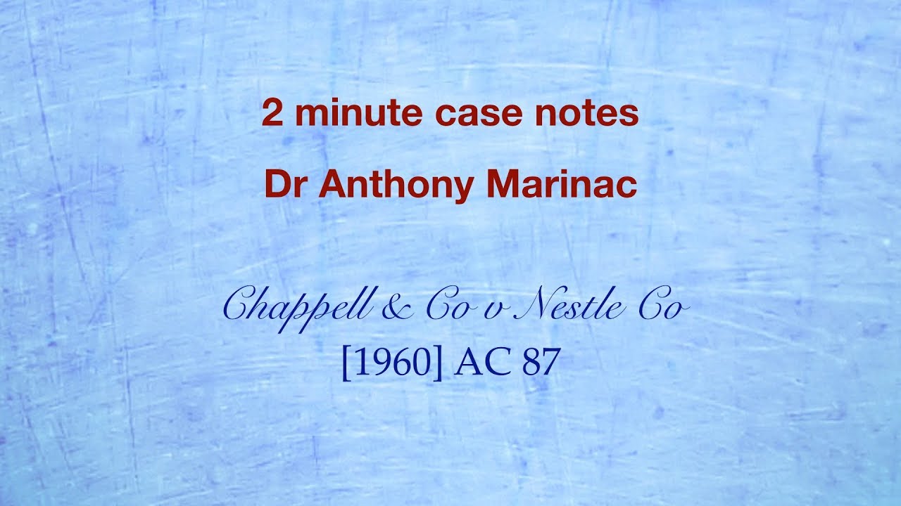 Chappell & Co v Nestle Co (Consideration)