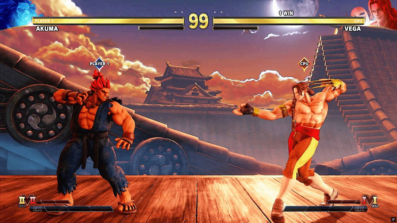 Akuma vs Vega  (Hardest AI) - Street Fighter V.