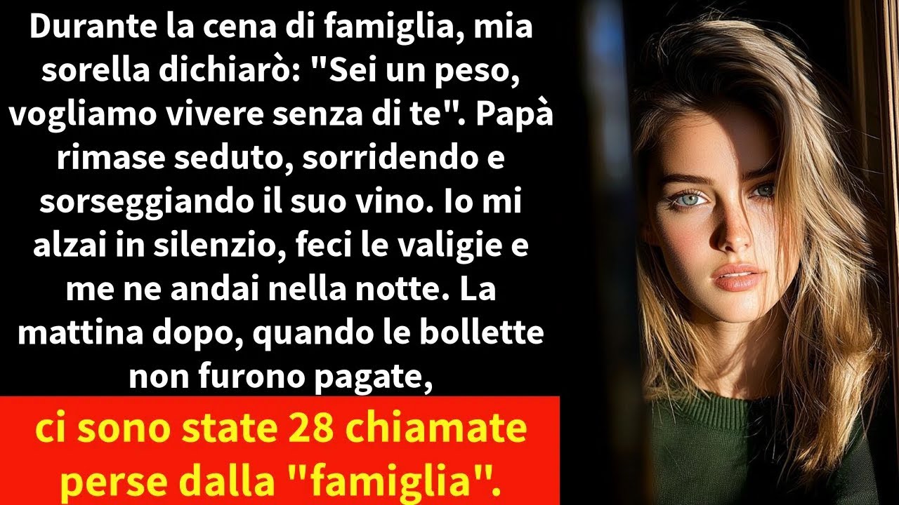 Durante la cena di famiglia, mia sorella dichiarò: 