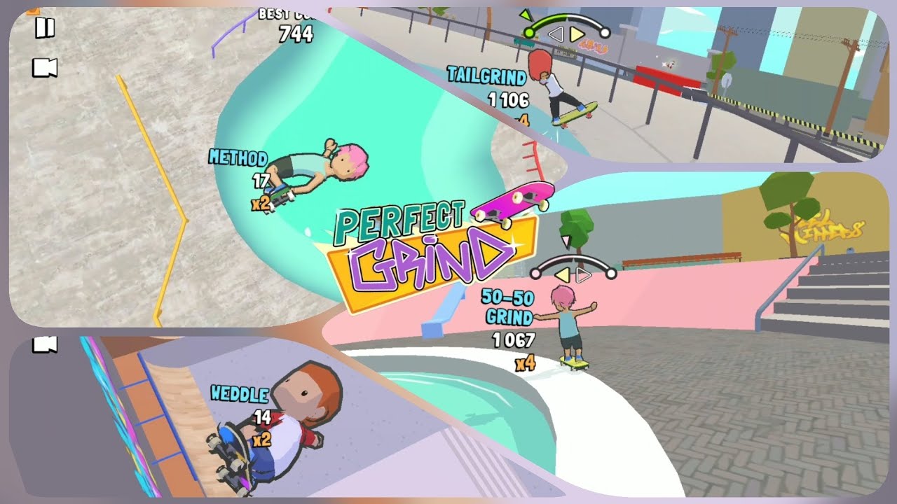 Playing Perfect Grind with different characters at different places 🛹