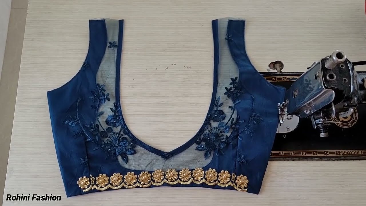 Net blouse design | Cutting and stitching