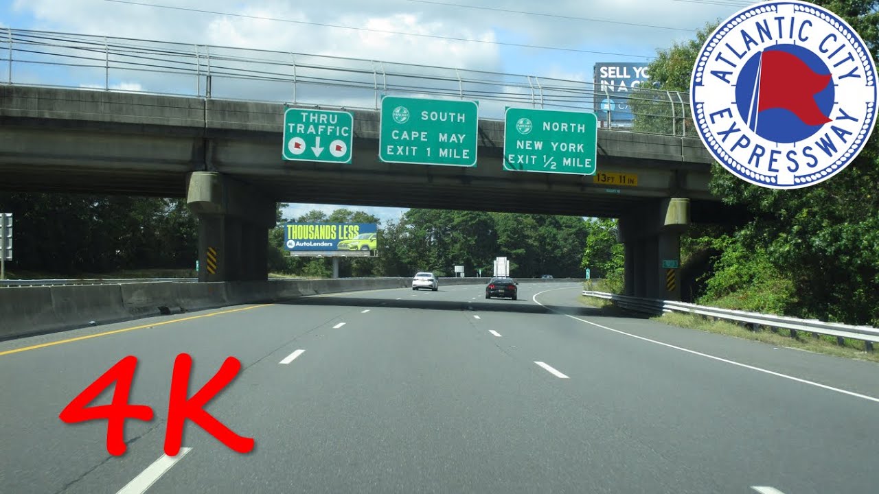 ⁴ᴷ Atlantic City Expressway (Exits 1 to 9) westbound [4K VIDEO]