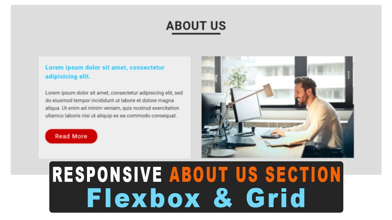 Responsive About Us Section Using HTML & CSS #FLEXBOX/GRID