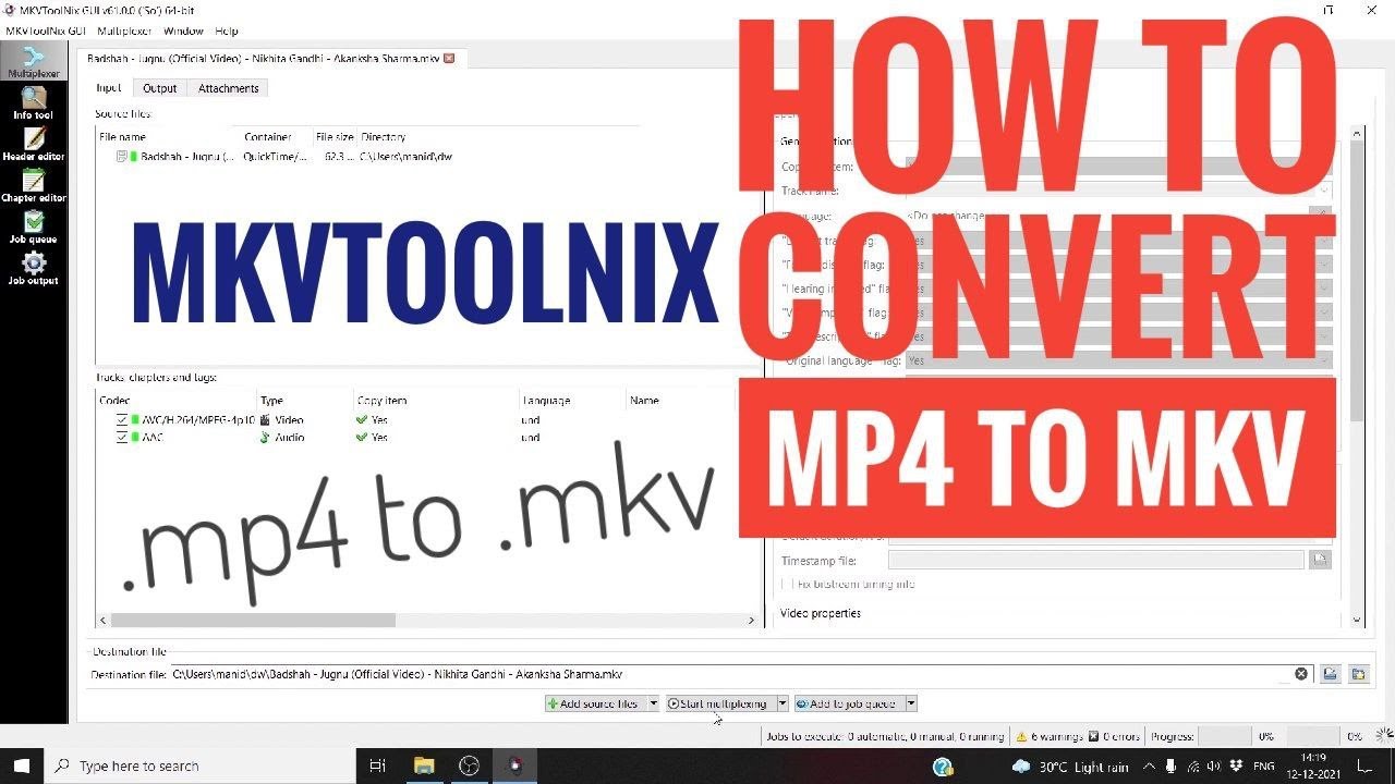 How to convert mp4 to mkv files/videos |using mkvtoolnix| simple way