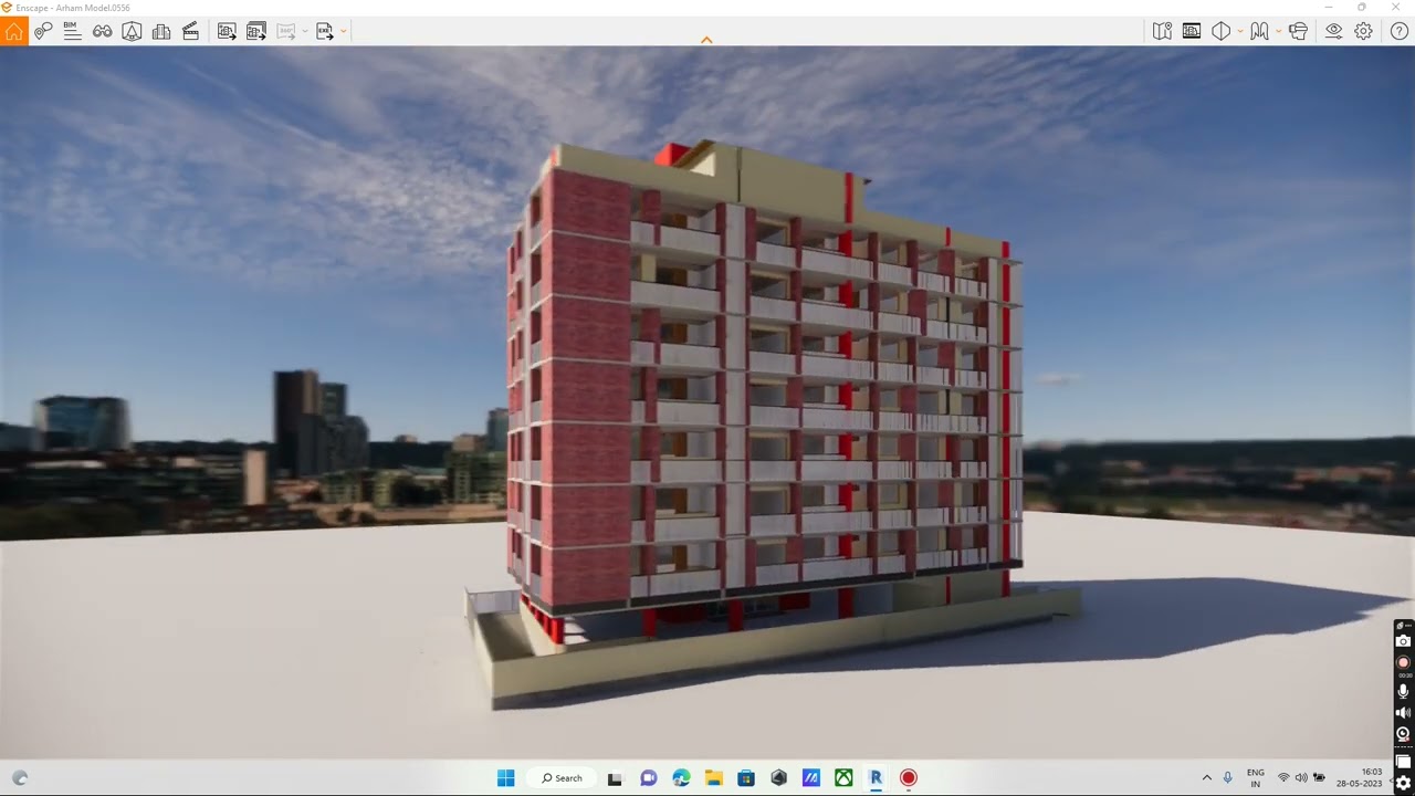 Revit 3D BIM Modeling and Enscape Realistic Walkthrough #revit #revitbim #revitstructure #shorts
