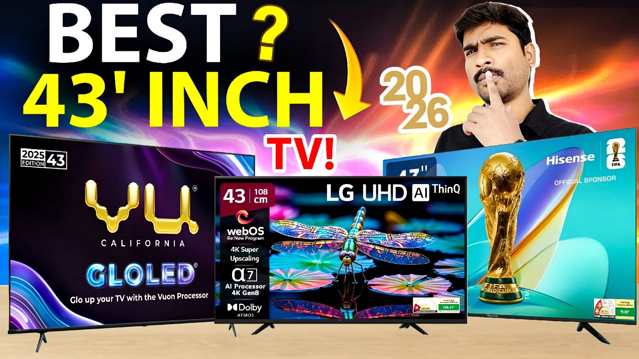 Top 5 Best 4K 43-Inch TVs in 2026 | Sony, Samsung, LG, Vu & Acer Buying Guide!