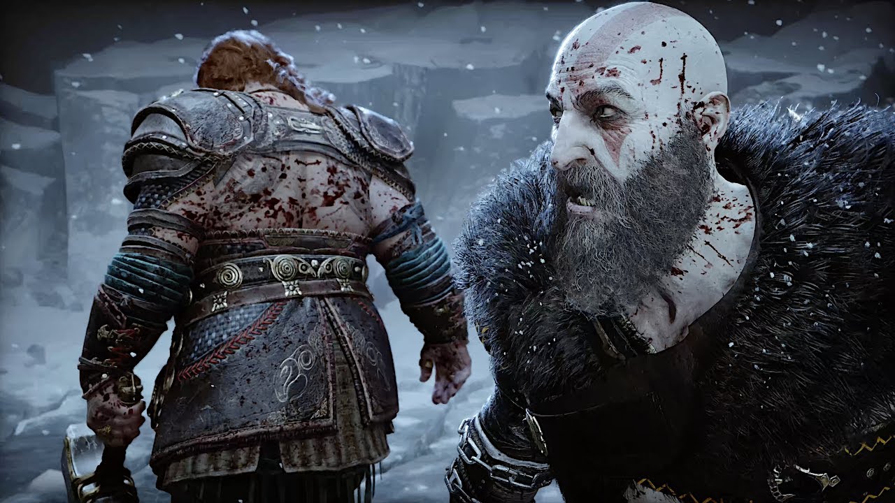 Сцена битвы Кратоса с Тором &mdash; God of War Ragnarok (броня чёрного медведя) &mdash; геймплей PS5 (4K 60 к...