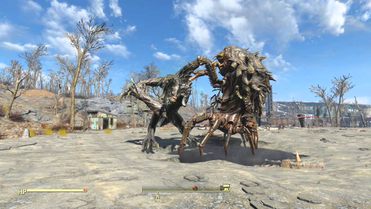 Fallout 4 - Legendary Mythic Deathclaw vs Mirelurk Queen