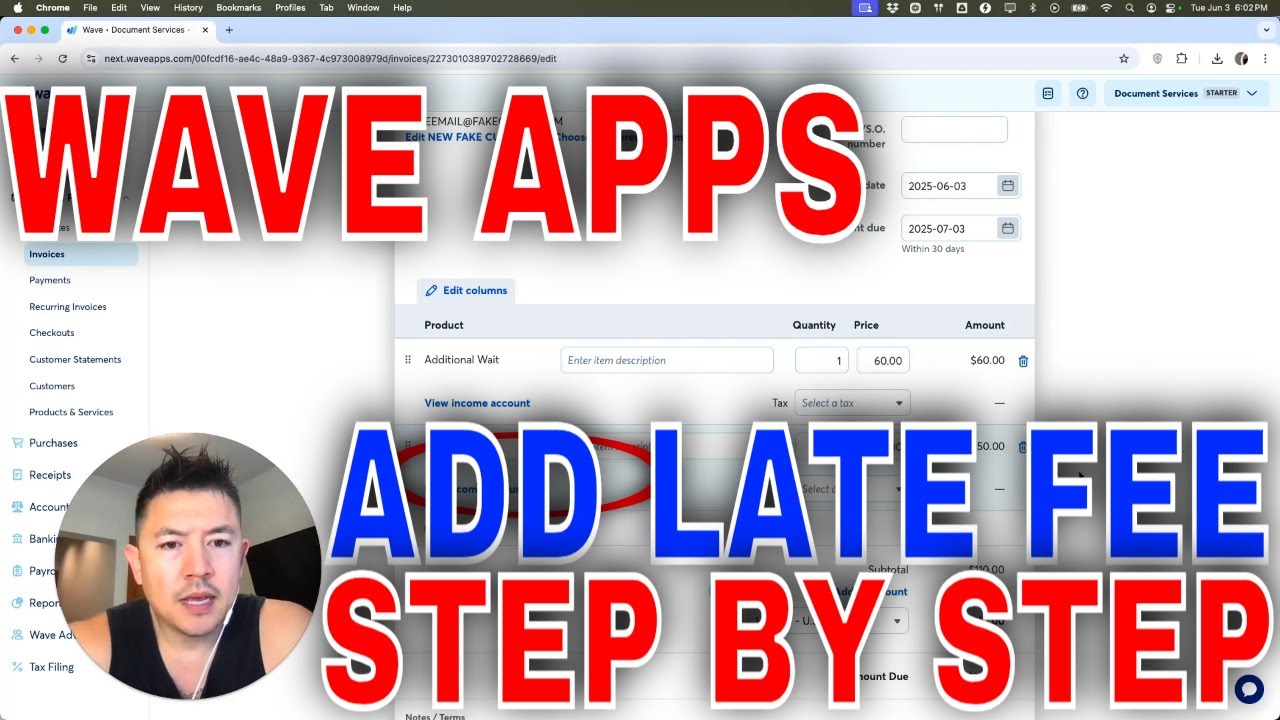 ✅  How To Add Late Fee To Wave Apps Invoice🔴