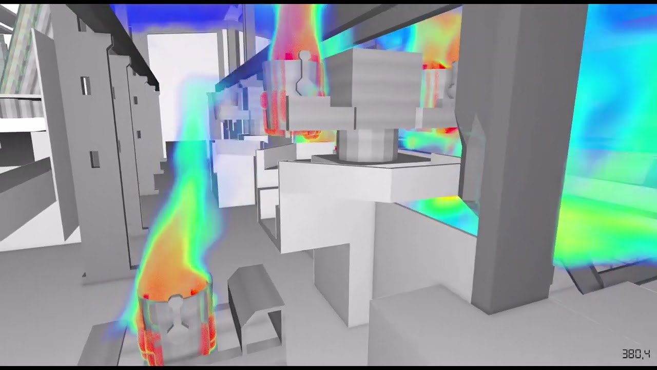 Isosurface de température - Coulée brame (intérieur)