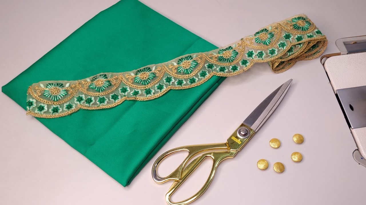 Round Neck पर Lace से बनाएं खूबसूरत डिज़ाइन / How to Attach Lace Perfectly on Kurti Neck