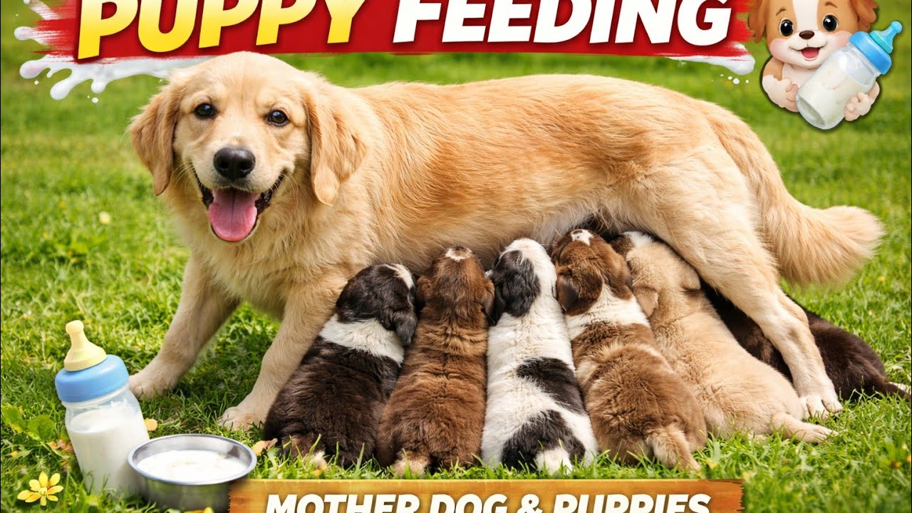 Cute Puppies Drinking Milk from Mother Dog 🐶❤️