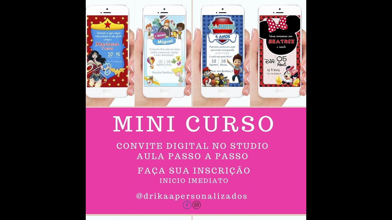 PAP- CONVITE DIGITAL NO STUDIO PARA WHATSAPP OU REDES SOCIAIS