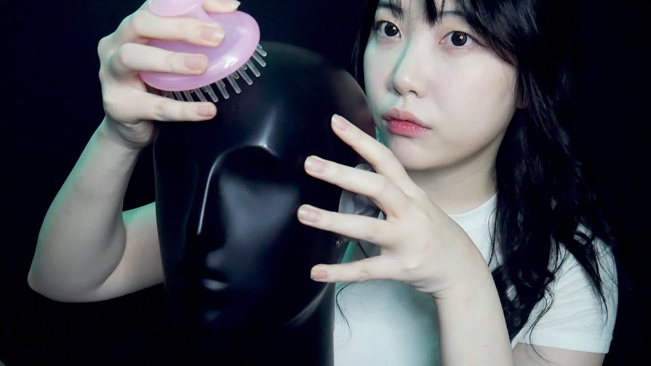 ASMR 편안하게 잠들고 싶을땐 더미헤드 지압이지!  (뒷부분 노토킹) Dummy Head massage
