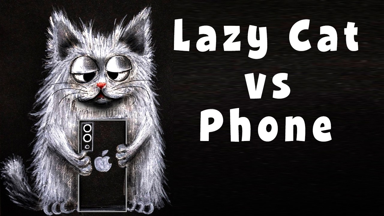 Lazy Cat Drawing | Relaxing Art Process | Funny Cat Art