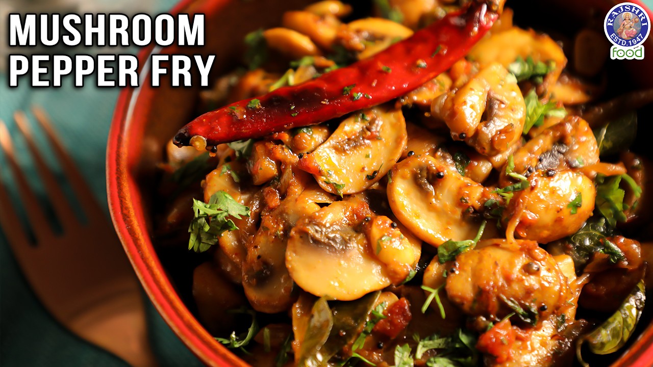 Mushroom Pepper Fry Recipe | Quick and Easy Button Mushroom Starter Recipes | Chef Ruchi