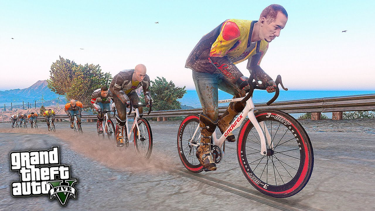GTA 5 BICYCLE RACING * DOWNHILL RACING * ВЕЛОГОНКИ [ GTA 5 MODS  ]