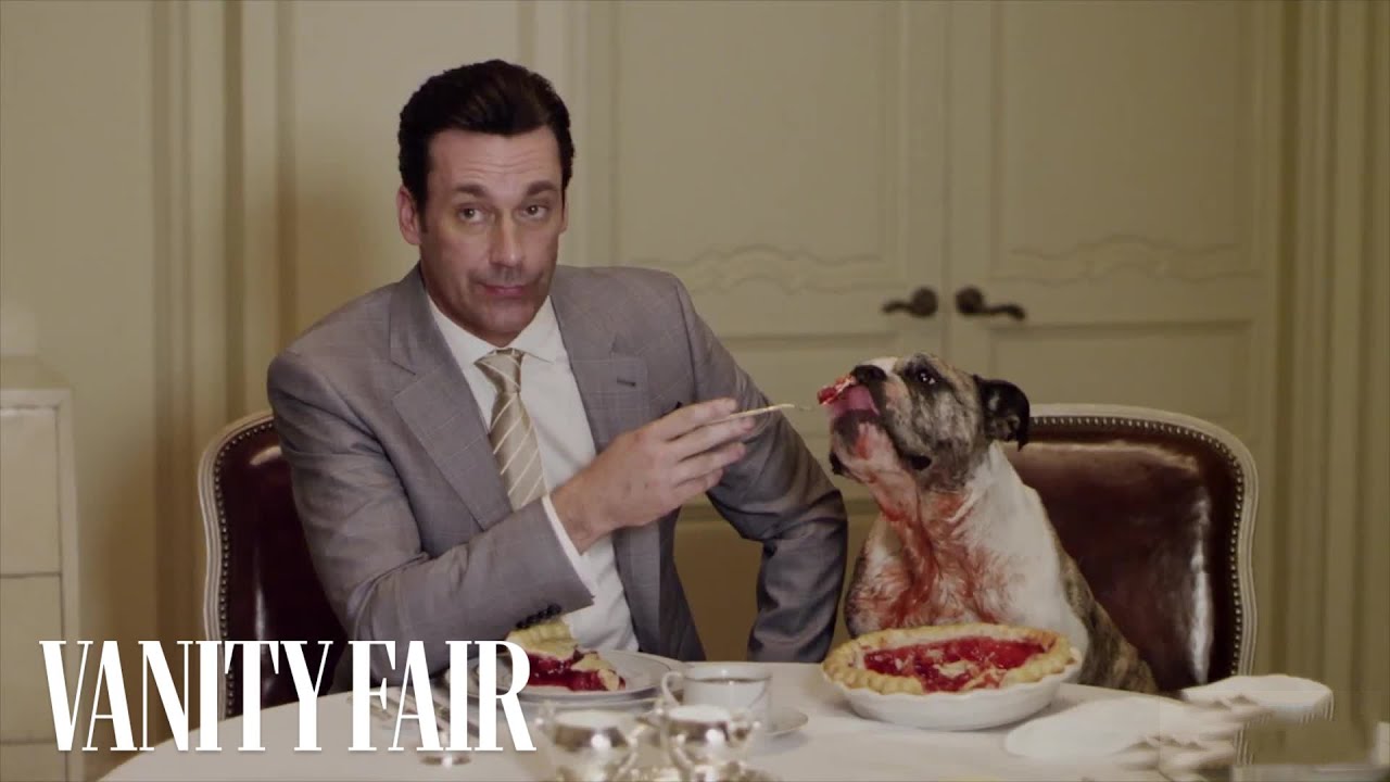Jon Hamm Has Lady-and-the-Tramp Moment with a Bulldog - Cover Shoot - Vanity Fair