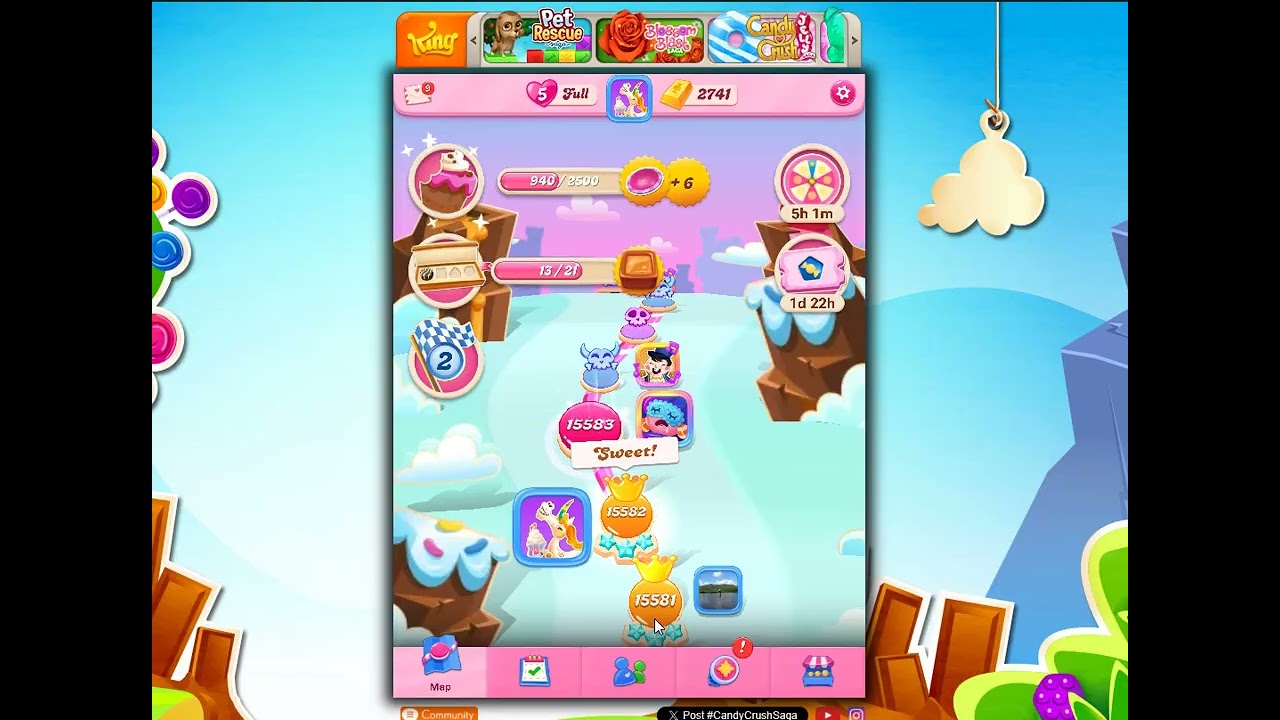 Candy Crush Saga Level 15581、15582、15583、15584、15585 by Funny❣