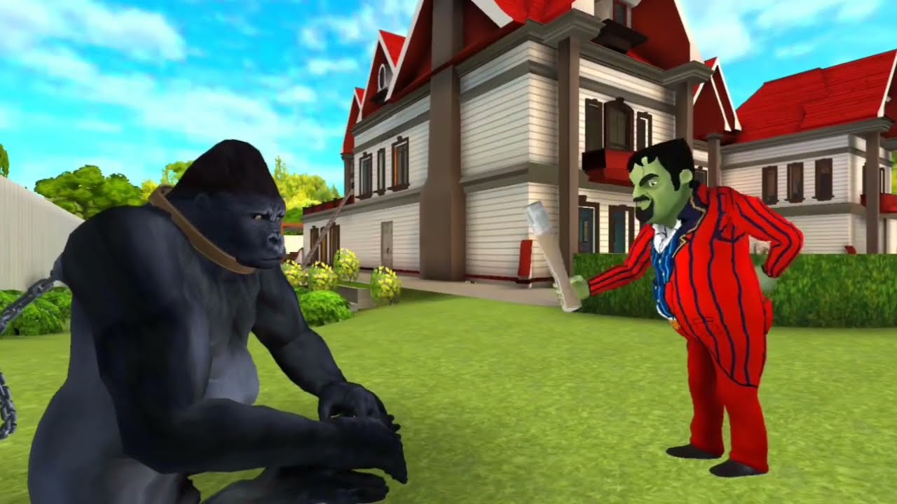 Scary Stranger Ko Gorilla Ne Bahut Mara| Scary Stranger 3d
