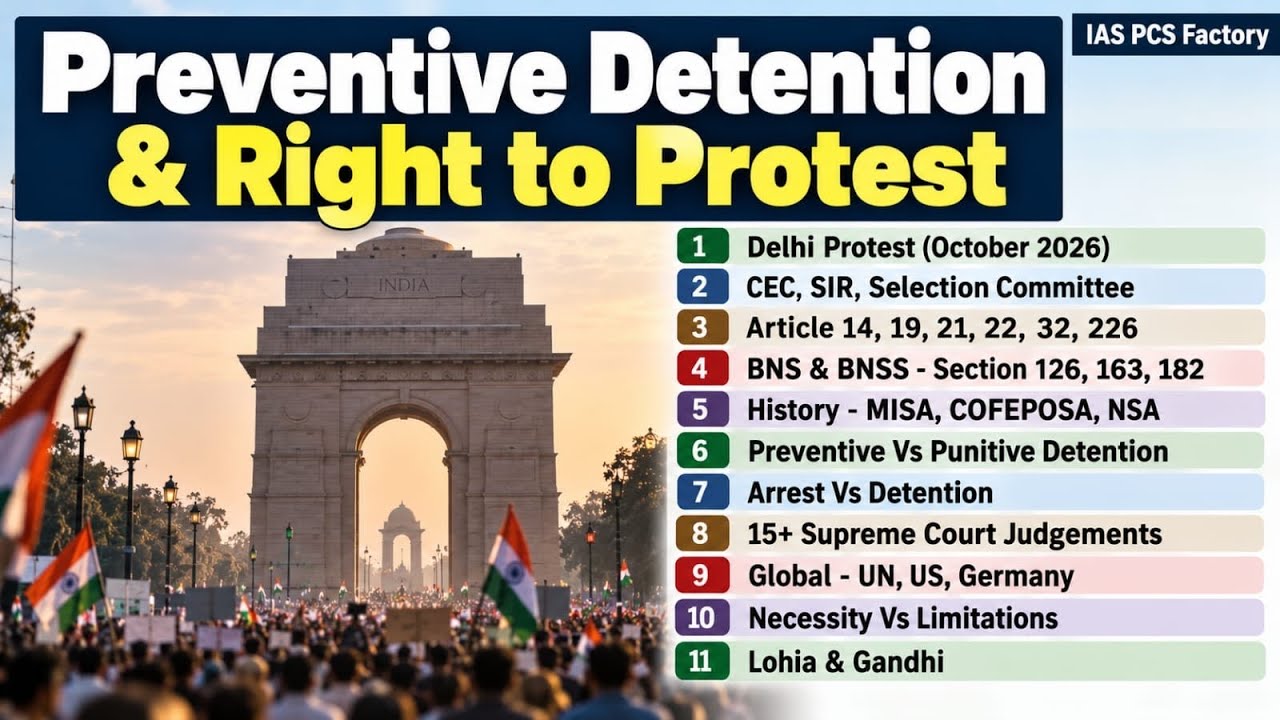 Preventive Detention & Right to Protest 