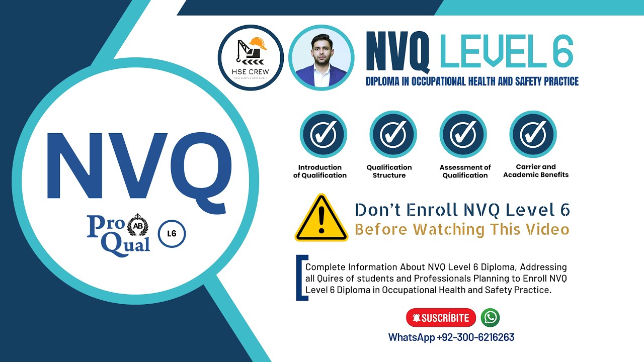 NVQ Level 6 | ProQual Level 6 NVQ Diploma in Occupational Health and Safety Practice | Details NVQ