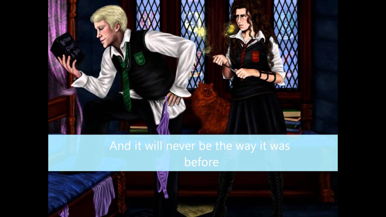 Dramione Wizard Love lyrics on screen