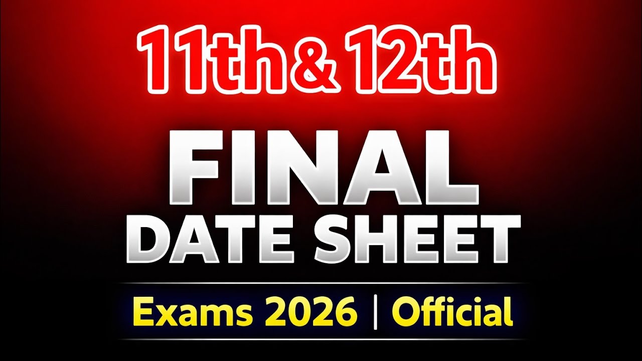 Breaking news 🔔 Inter Part 1 & 2 Date Sheet 2026 | Punjab Board | Final Exam Schedule