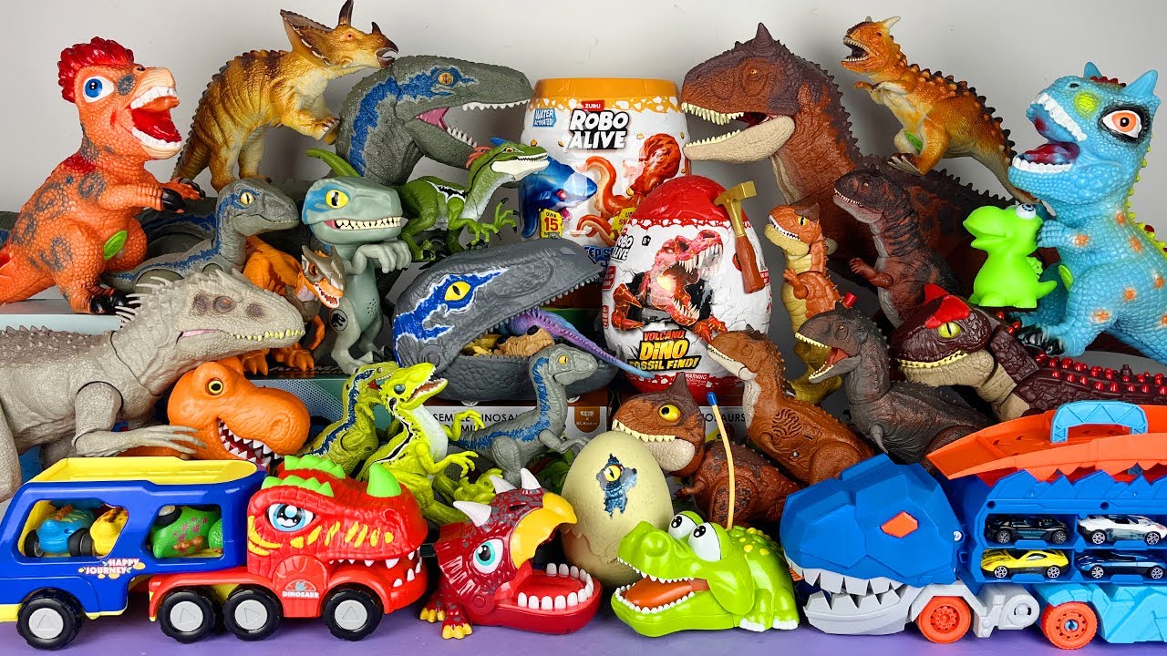 Jurassic World Unboxing Review Asmr Colorful Dinosaur T-rex Mosasaurus Triceratops Spino Giga Raptor