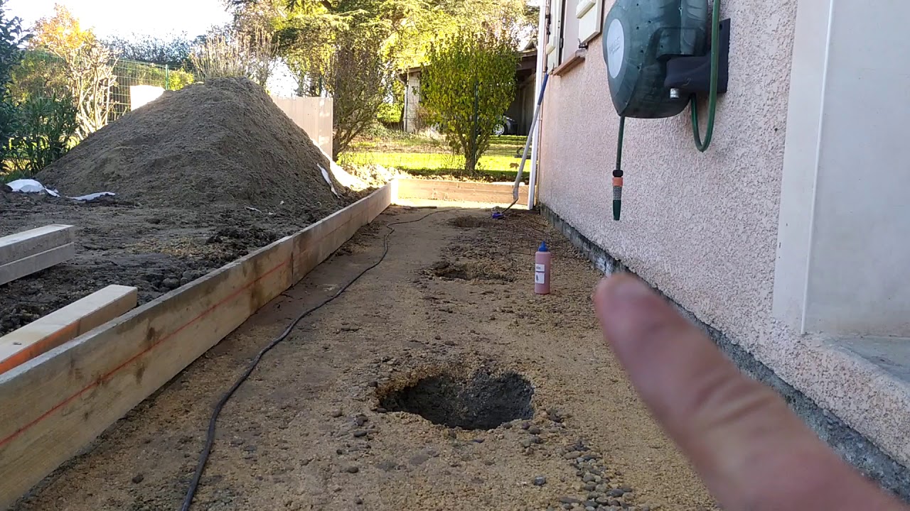 technique à 2 balles, coffrage terrasse ou trottoir