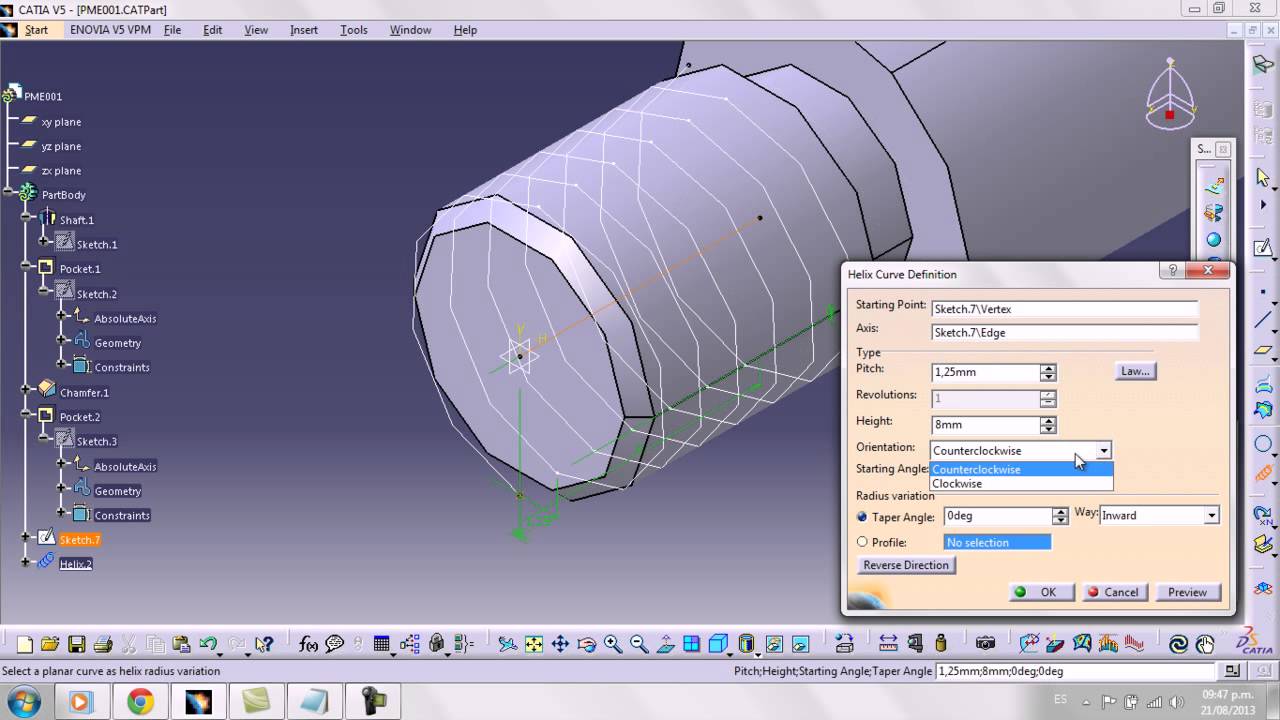 Catia Tutorial rosca externa