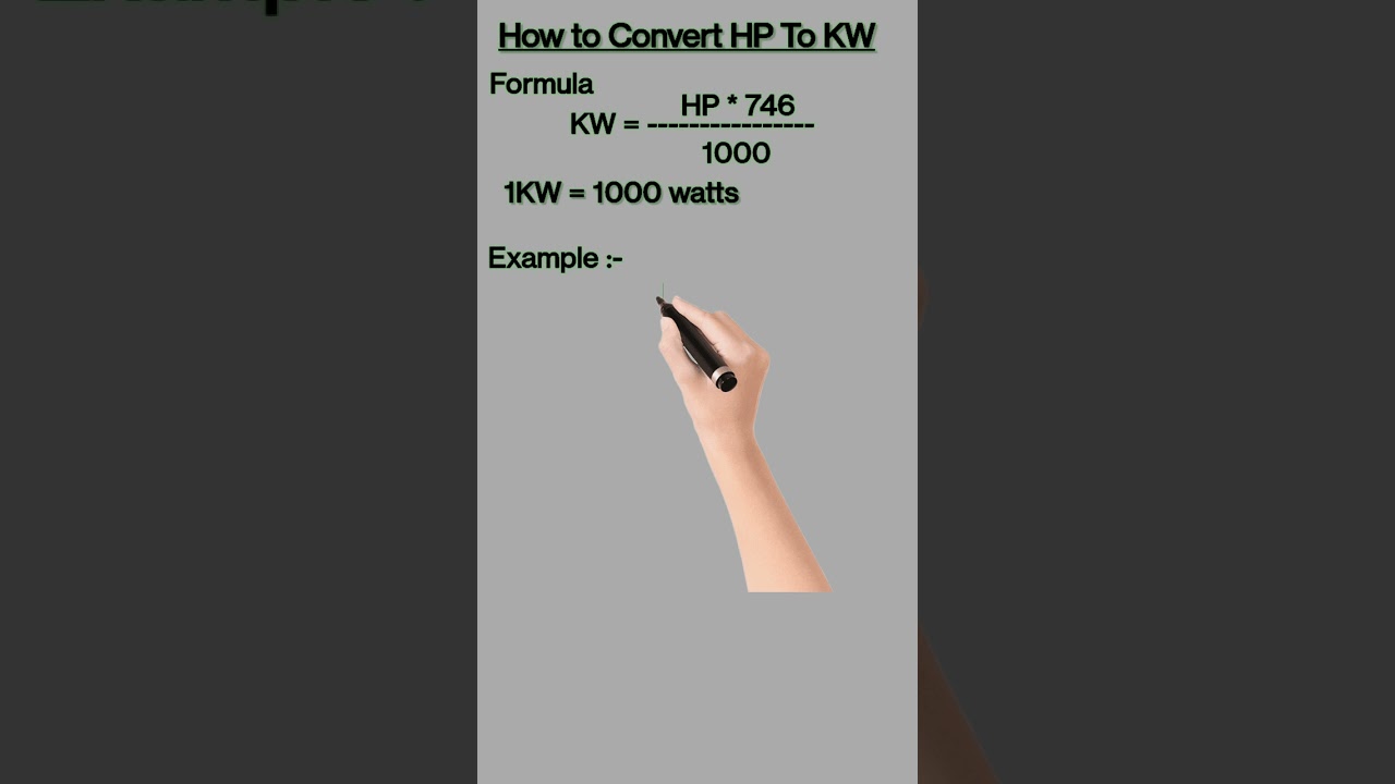 HP to KW Calculate| HP to KW conversion| how to convert HP to KW| HP to KW convert formula. motor