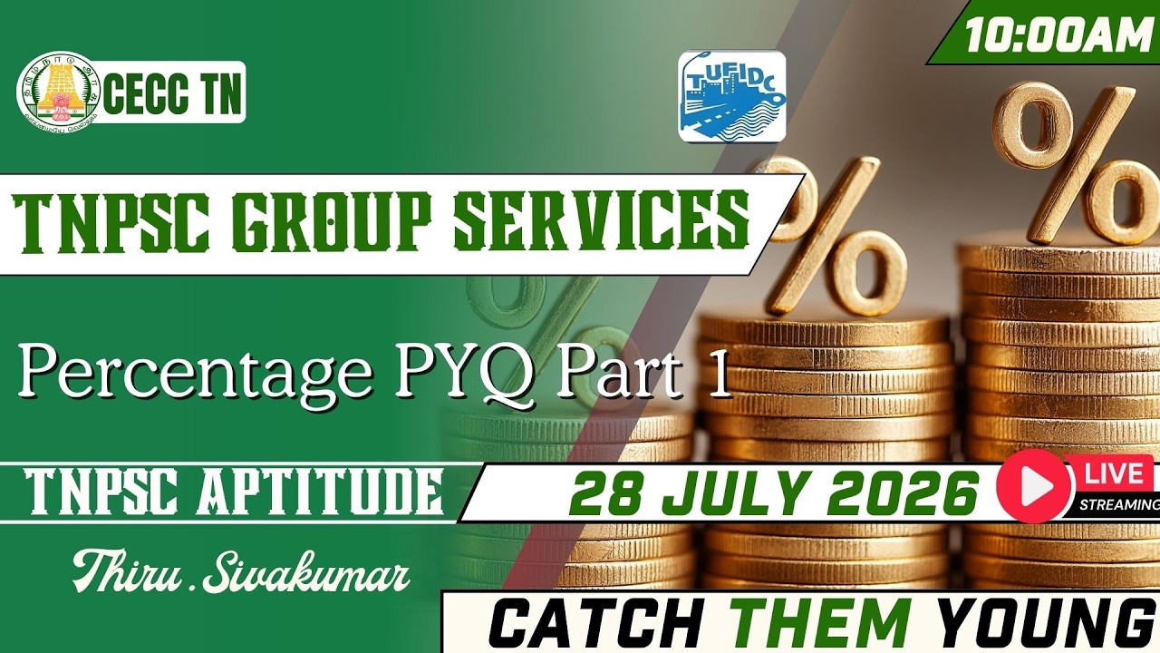 Percentage PYQ | part 1  | TNPSC  2026&ndash;27 | LIVE Doubt Clearing Session
