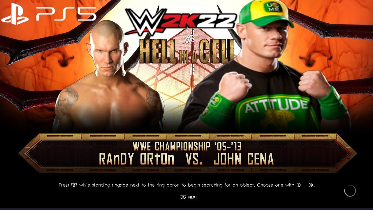 WWE 2K22 JOHN CENA vs RANDY ORTON - WWE TITLE HELL IN A CELL MATCH: WWE HELL IN A CELL 2009