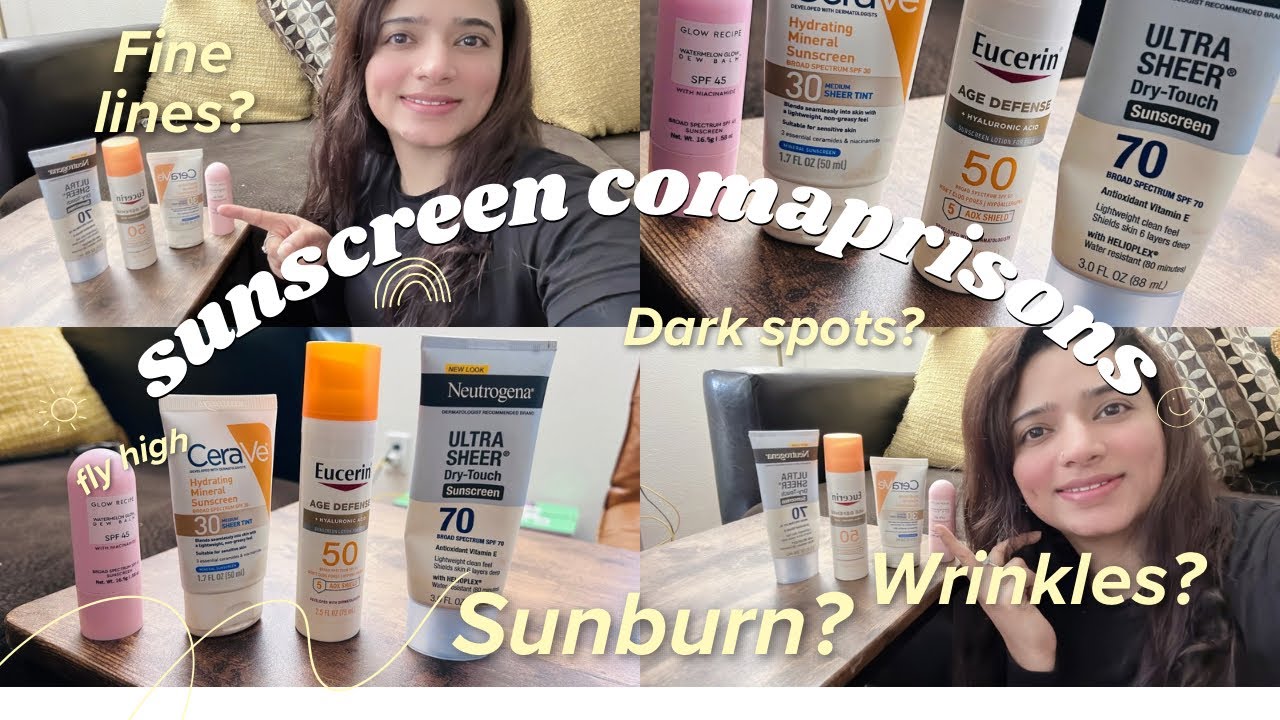 Best Sunscreen? Glow Recipe vs CeraVe vs Eucerin vs Neutrogena | Texture, Price & Review