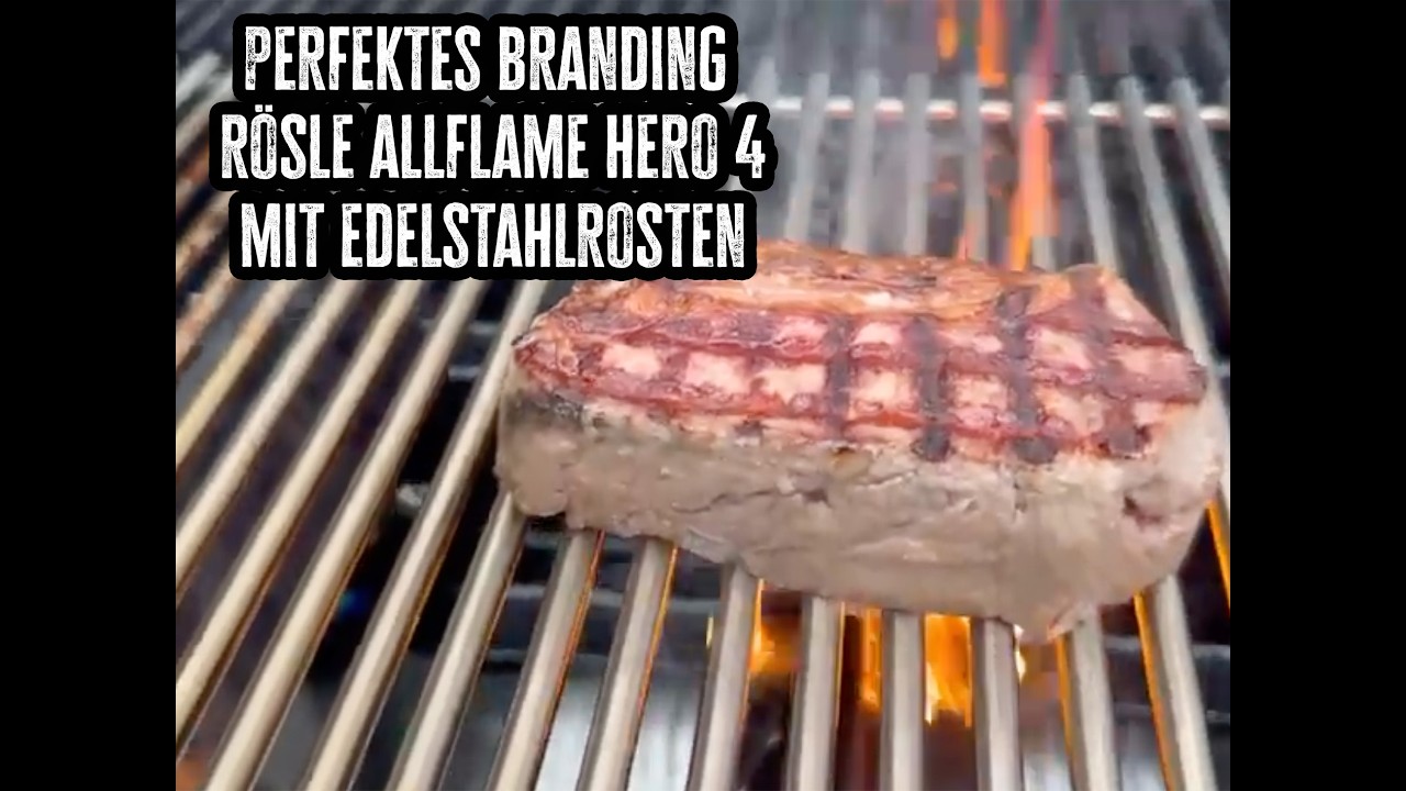 🔥 Steak vom Rösle Gasgrill ALLFLAME Hero 4 - GRILLFÜRST EDITION mit Edelstahlrosten 🔥
