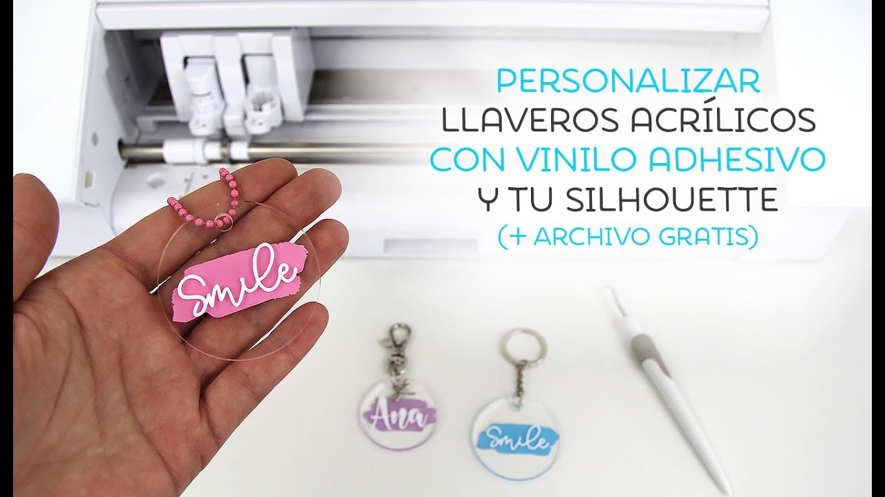 Llaveros acrílicos con vinilo adhesivo y tu Silhouette