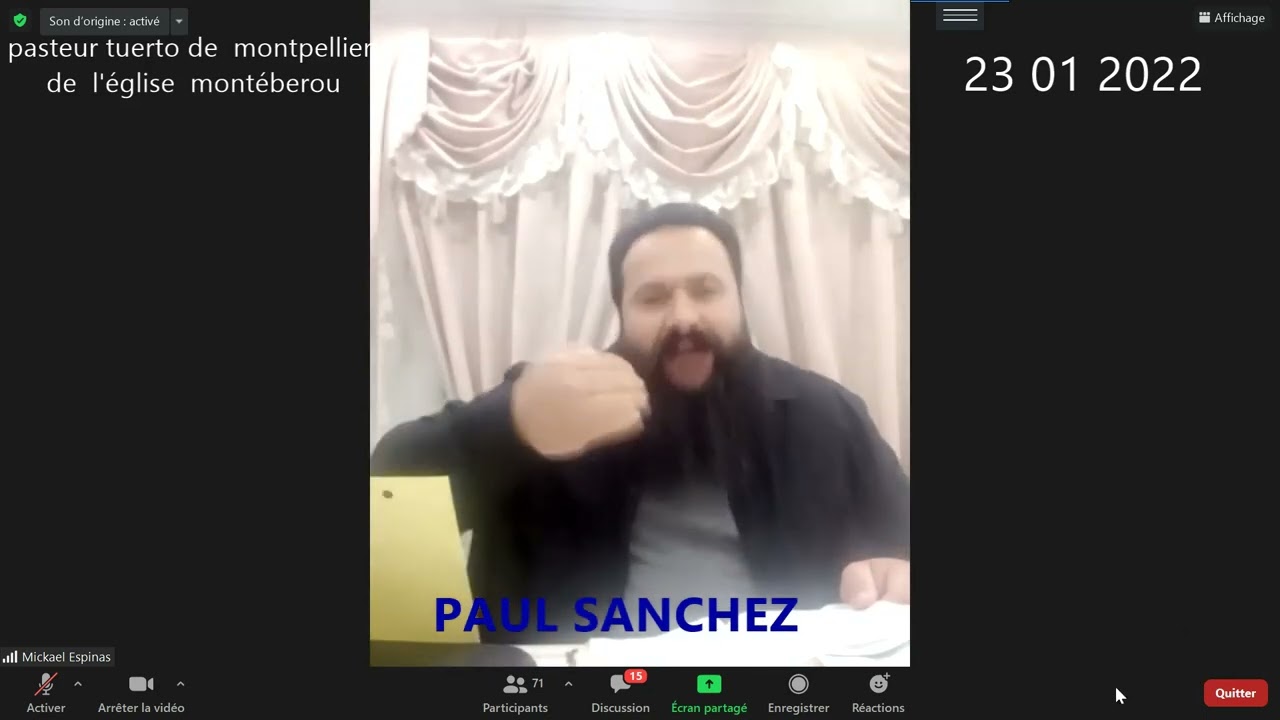 pasteur tuerto de montpellier  sur zoom de l'église  de  montebérou le 23 01 2022