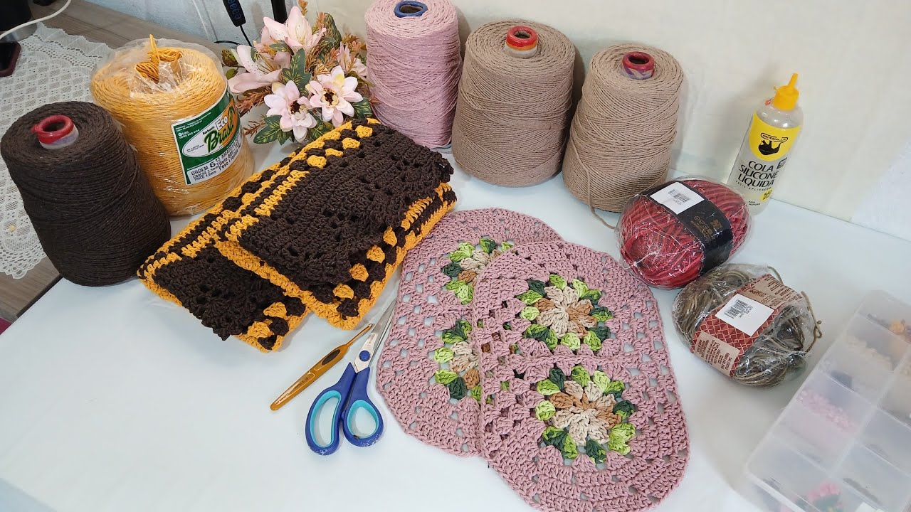 Combinação de cores amarelo com marrom café +dicas de vendas @ESMERALDACROCHÊPASSOAPASSO 