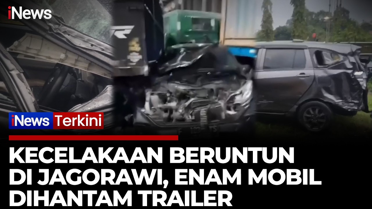 Tabrakan Beruntun di Tol Jagorawi, 6 Mobil Ringsek Diseruduk Trailer | iNews Terkini 12/2
