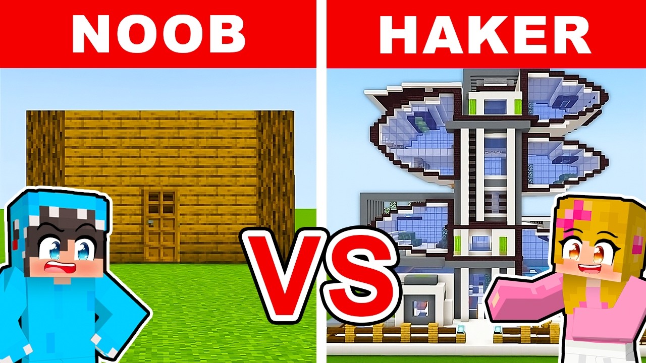 NOOB VS HAKER BUILD BATTLE U MINECRAFTU!
