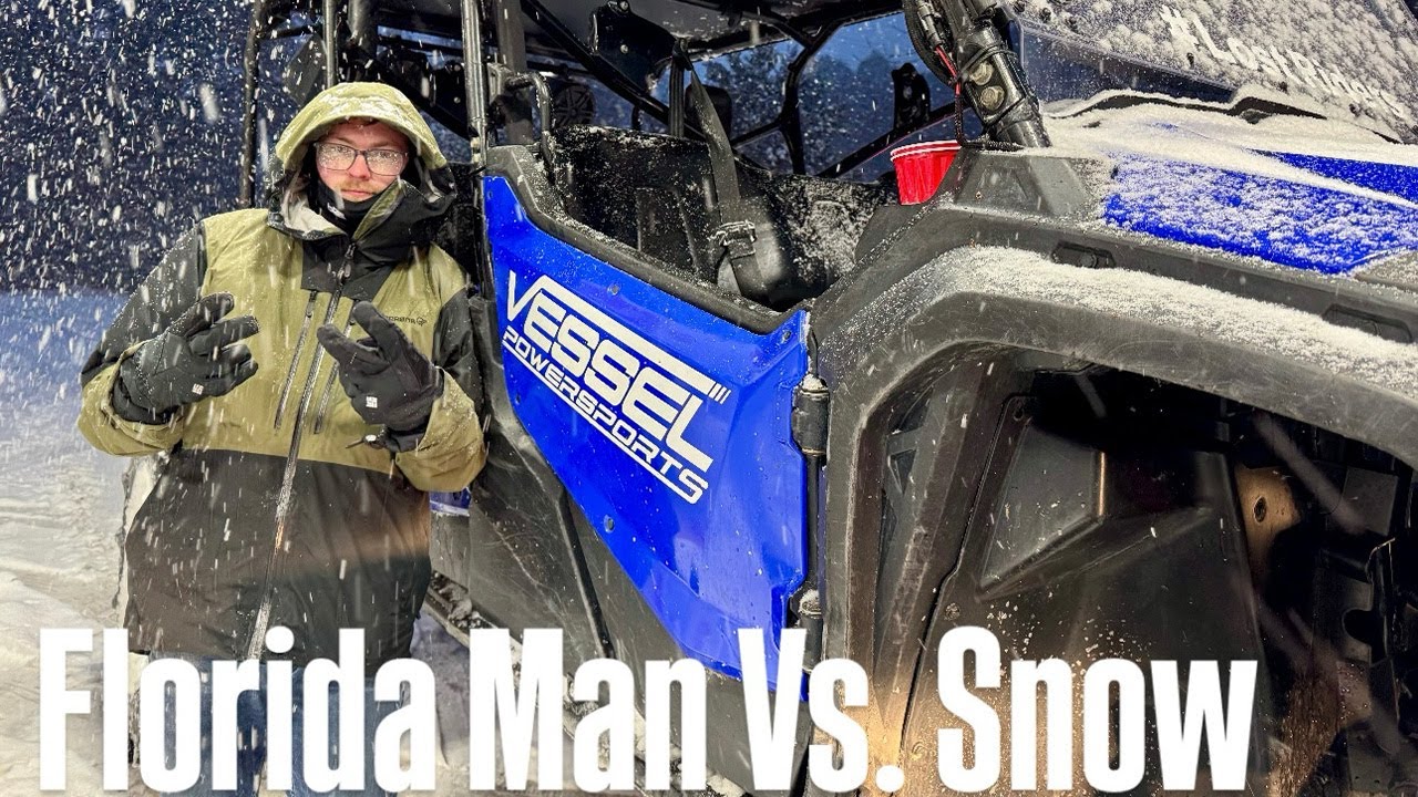 Florida Man Vs. Snow on Honda 4-Wheeler!