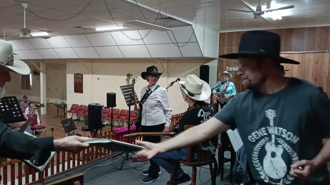 Glenore Grove Country Music Club February 2026 social. The band members performing 