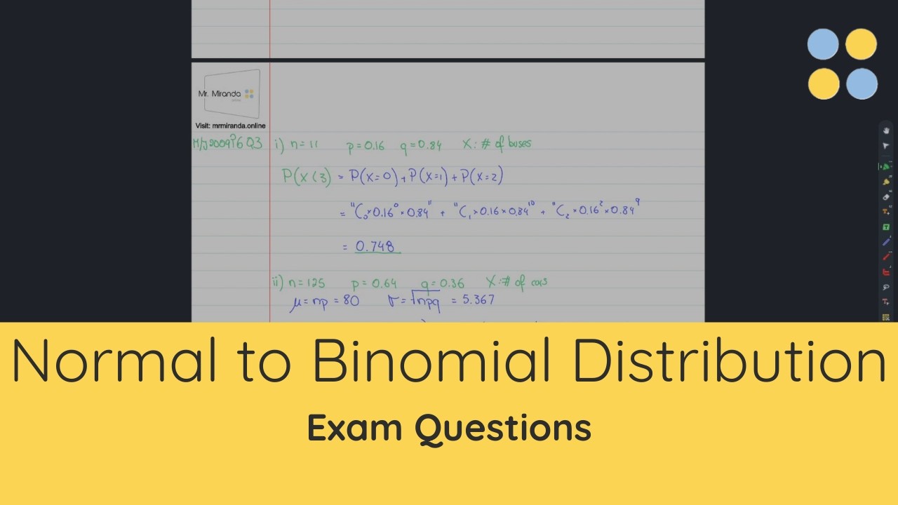 CAIE A-Level Mathematics 9709 | Normal Distribution approximation to Binomial Dist. Exam Questions