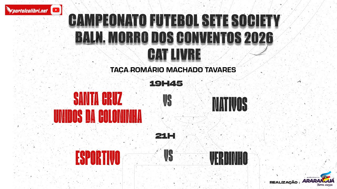 Campeonato Futebol Sete Society / Livre Baln. Morro dos Conventos 2026