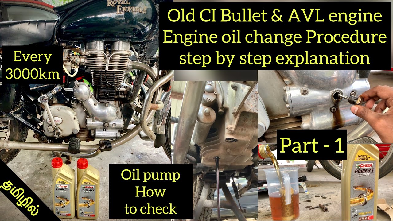 Old Bullet & AVL engine #oilchange  service & oil feeder pump working check #royalenfield #bullet350