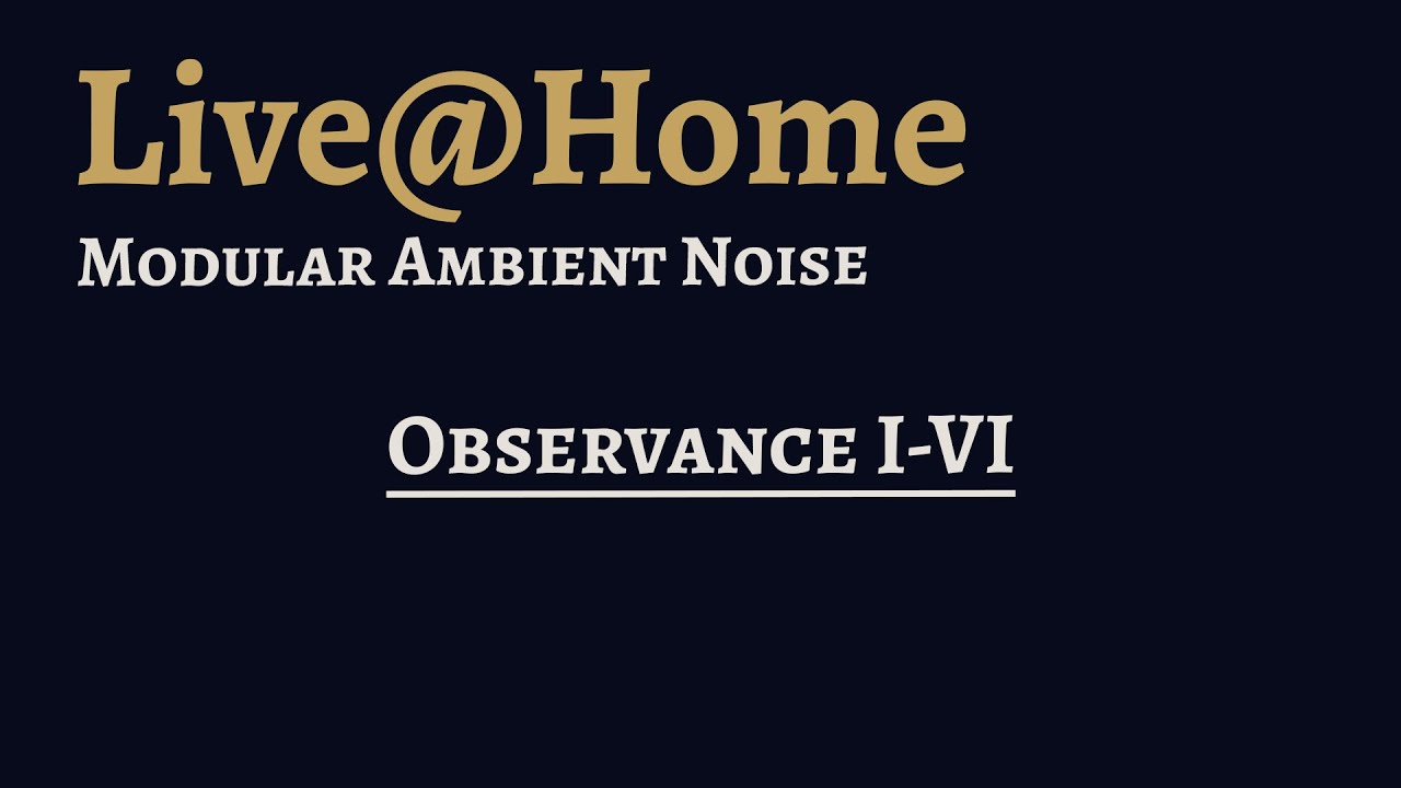 LIVE@HOME // Observance I-VI // Ambient Noise Performance
