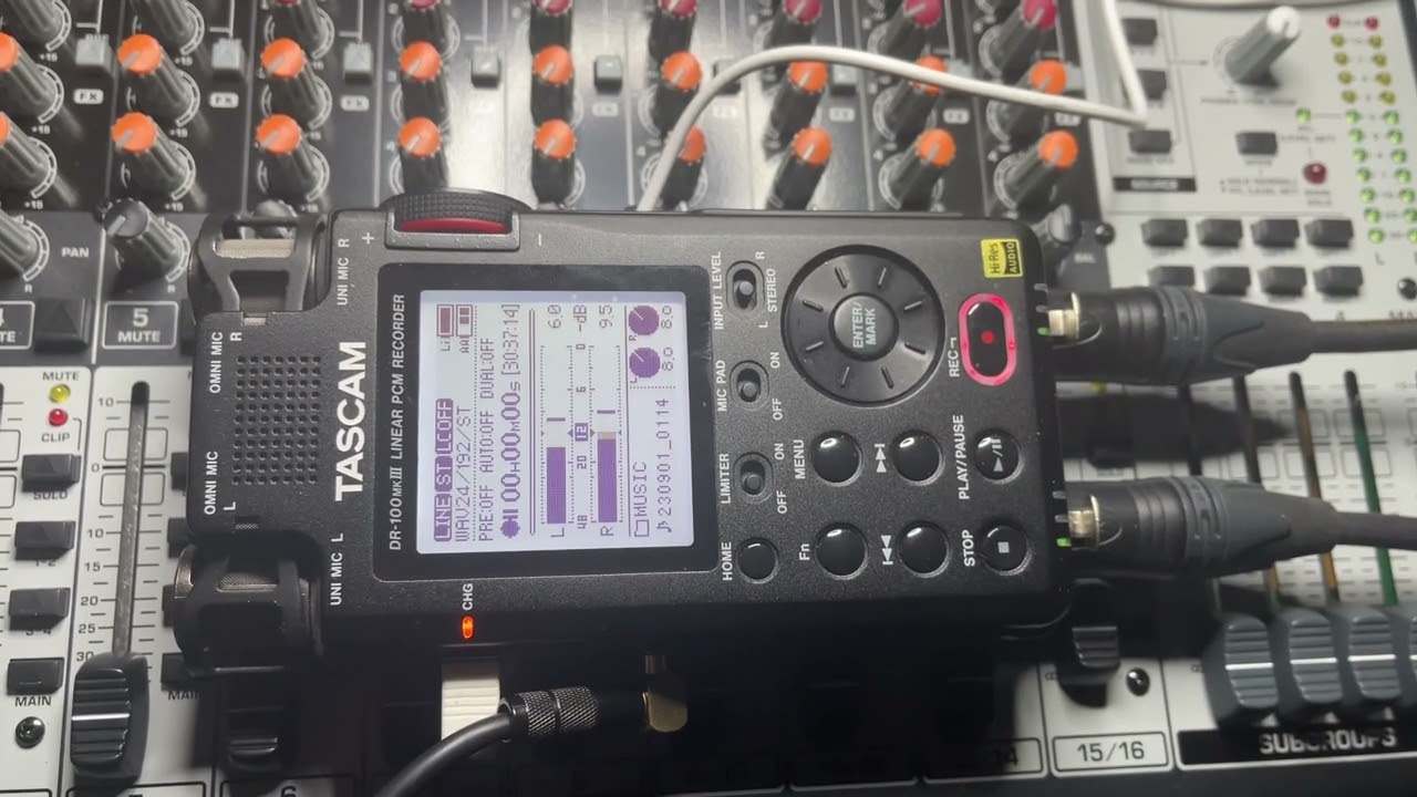 Recording on the Tascam DR-100 mk. 3 at 192khz 24 bit high resolution.