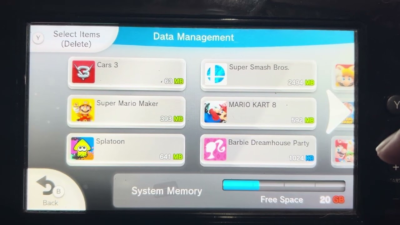 How to delete Wii U Game data